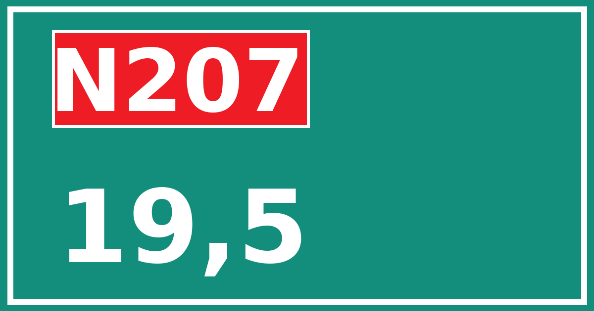 Hectometerbord N207 19,5