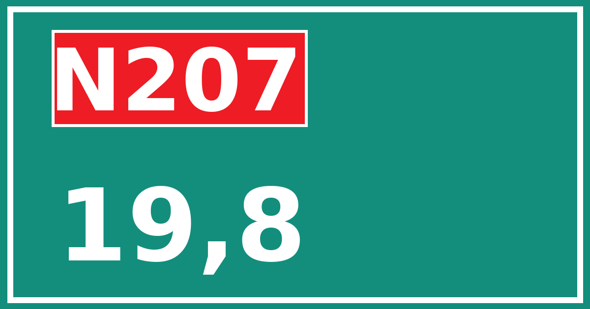 Hectometerbord N207 19,8