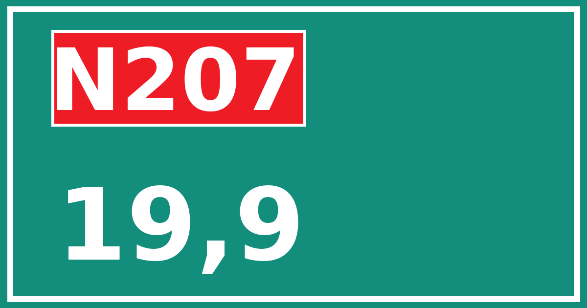 Hectometerbord N207 19,9