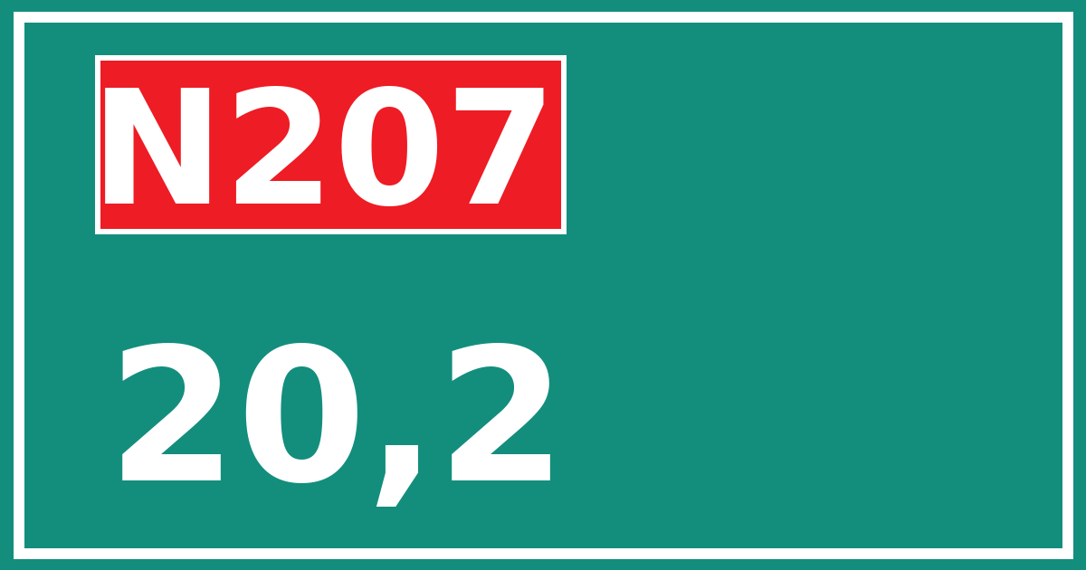 Hectometerbord N207 20,2
