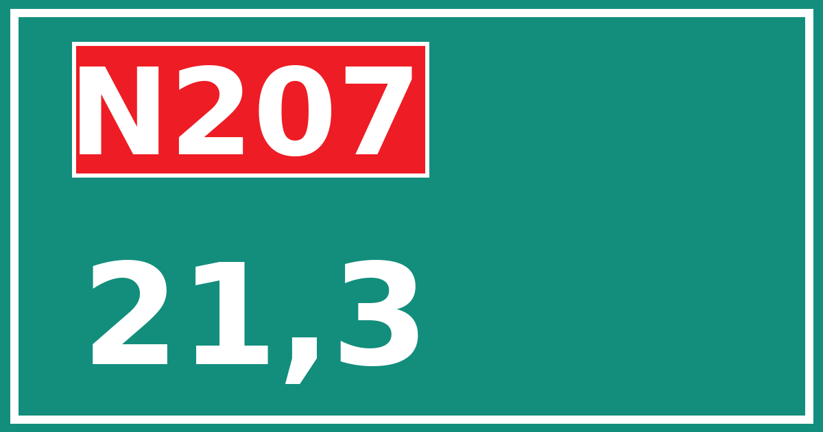 Hectometerbord N207 21,3