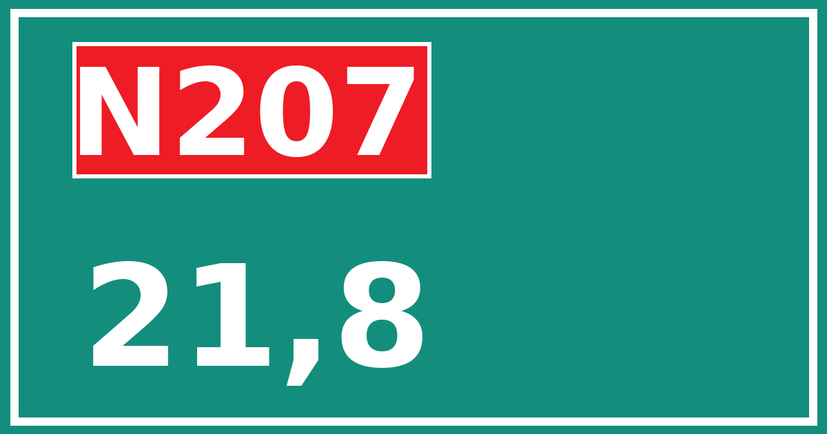 Hectometerbord N207 21,8