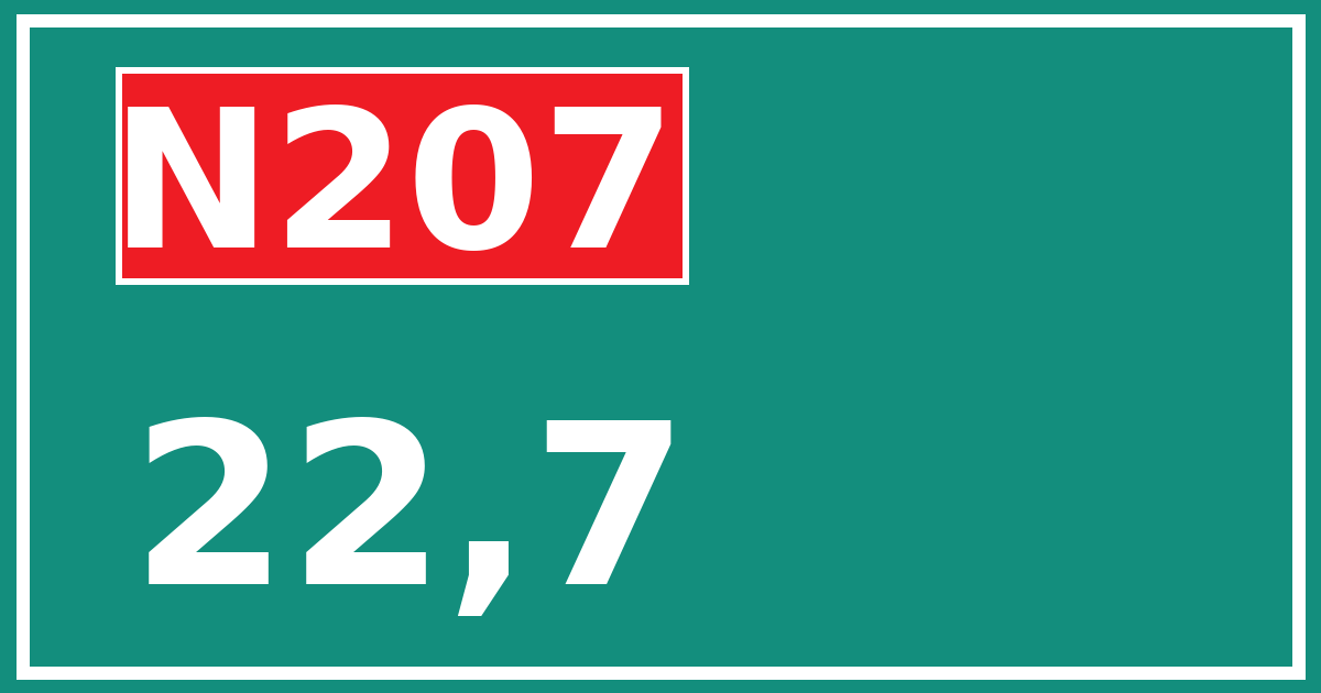 Hectometerbord N207 22,7