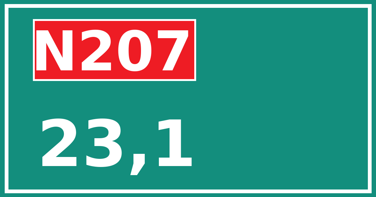 Hectometerbord N207 23,1