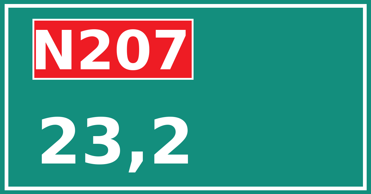 Hectometerbord N207 23,2