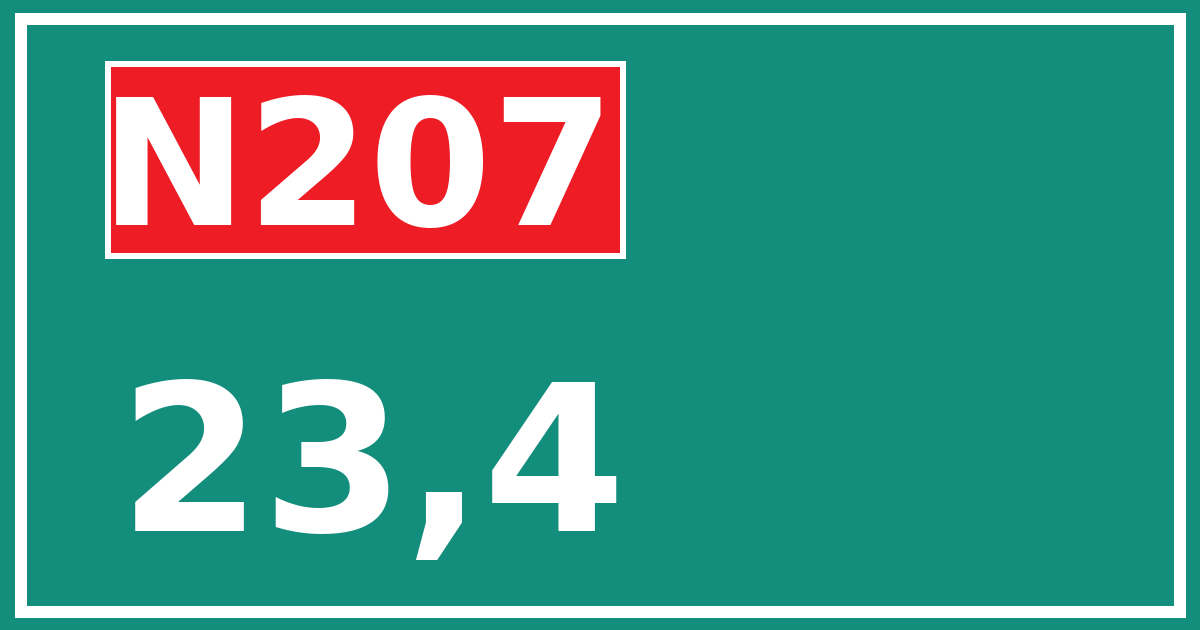 Hectometerbord N207 23,4
