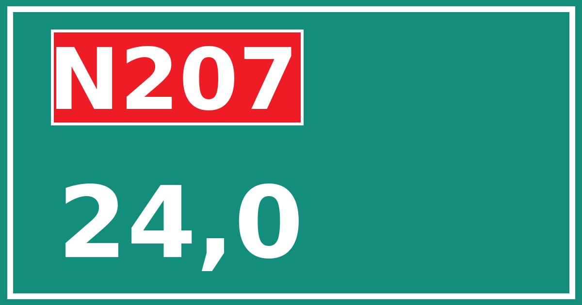 Hectometerbord N207 24,0
