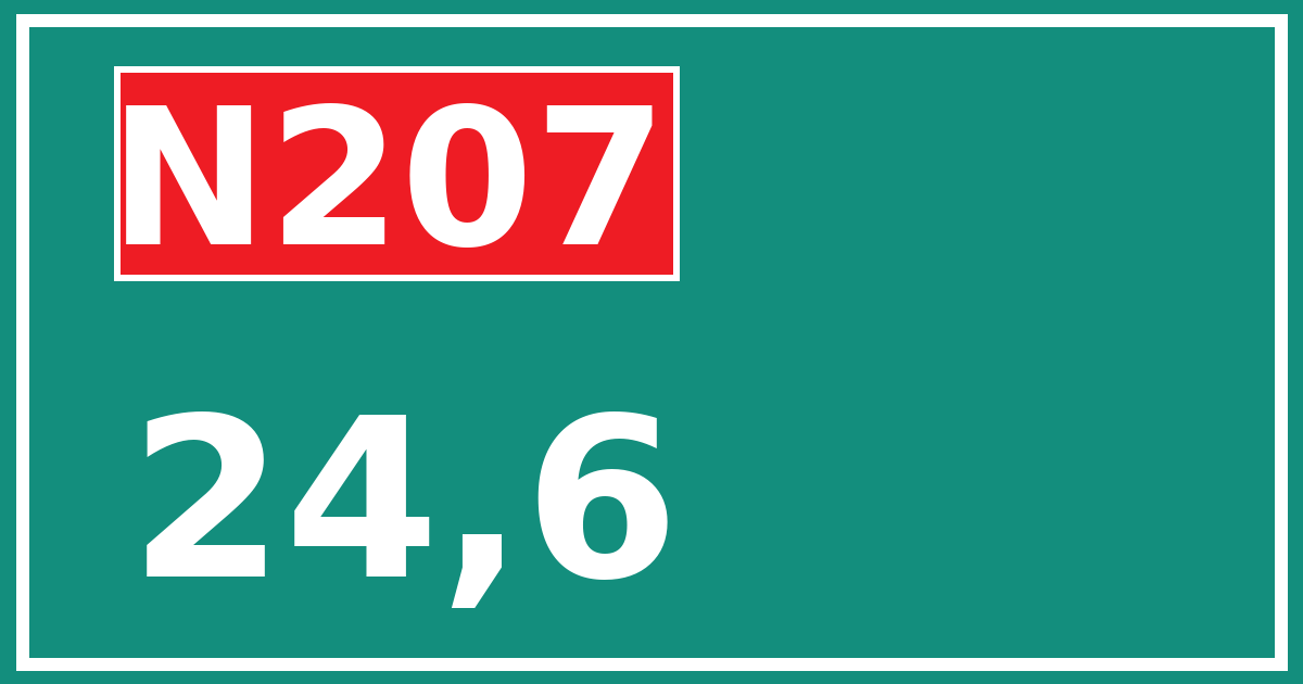 Hectometerbord N207 24,6