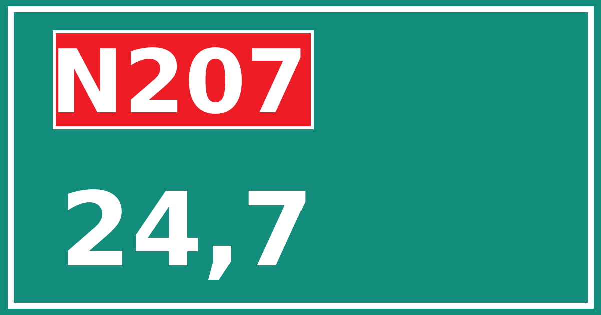 Hectometerbord N207 24,7