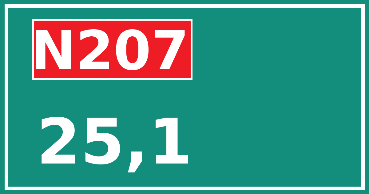 Hectometerbord N207 25,1