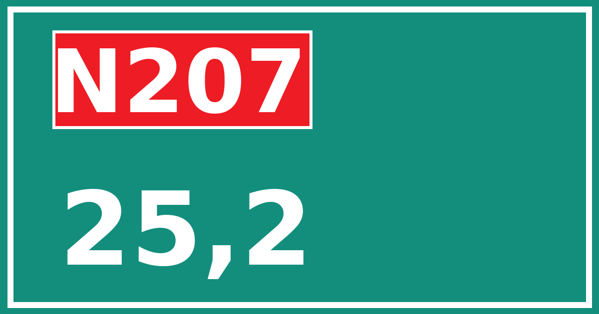 Hectometerbord N207 25,2