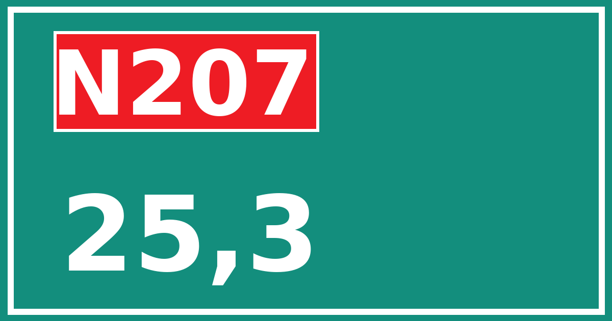 Hectometerbord N207 25,3