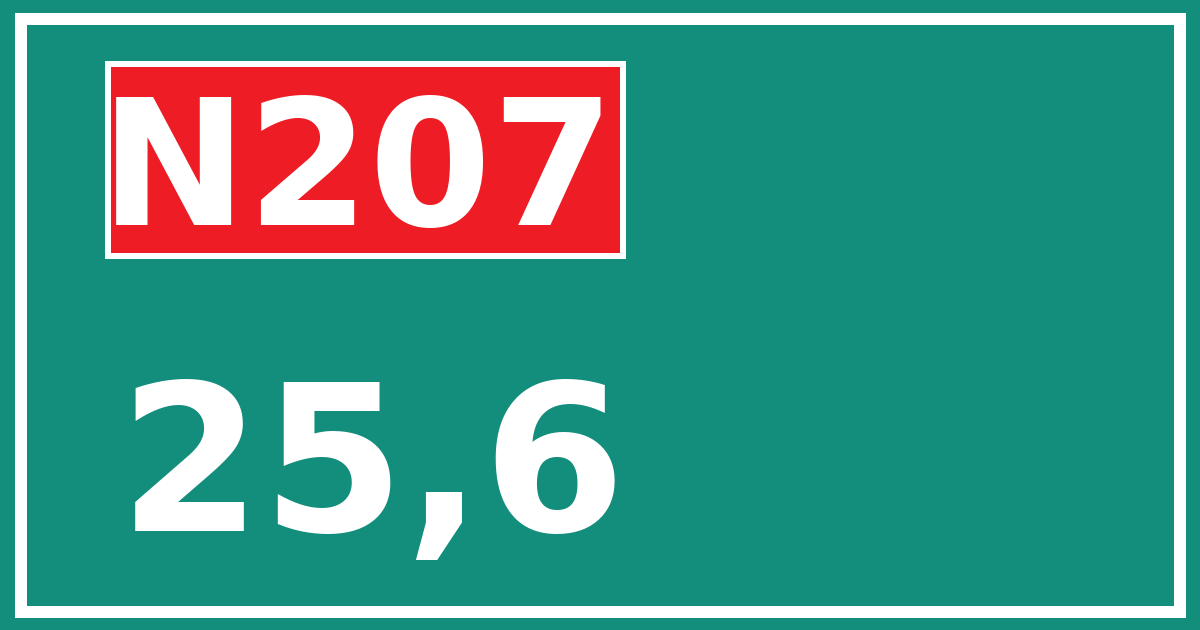 Hectometerbord N207 25,6