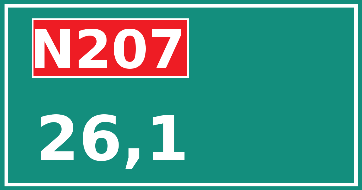 Hectometerbord N207 26,1