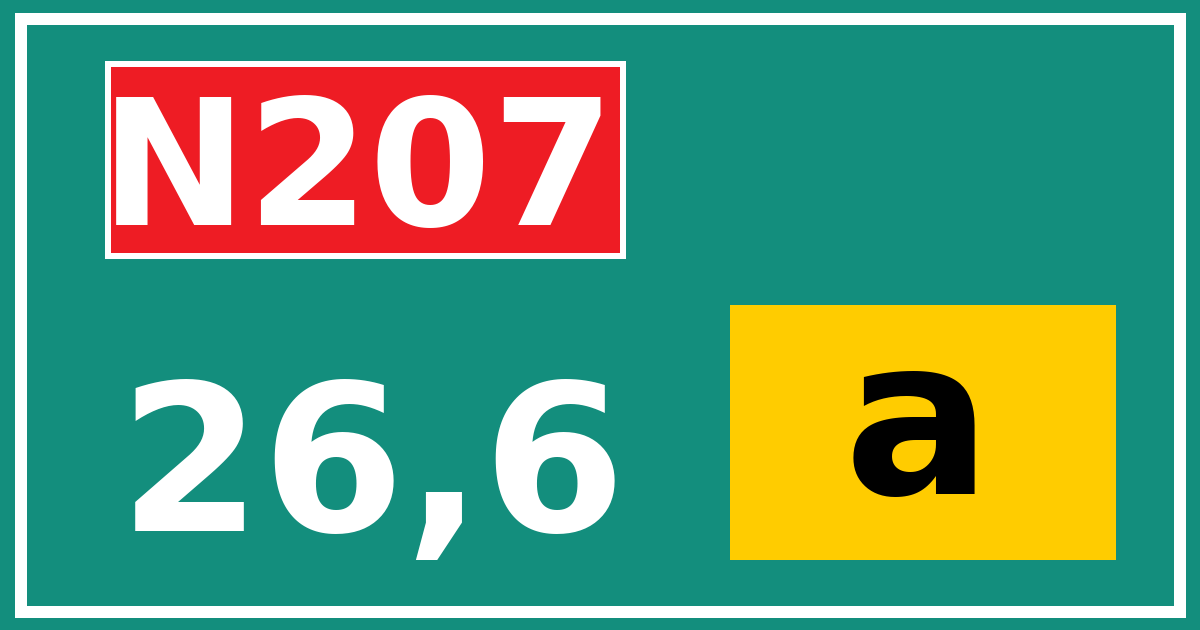 Hectometerbord N207 26,6 letter a