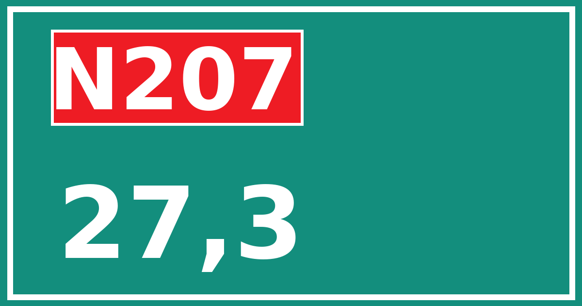 Hectometerbord N207 27,3