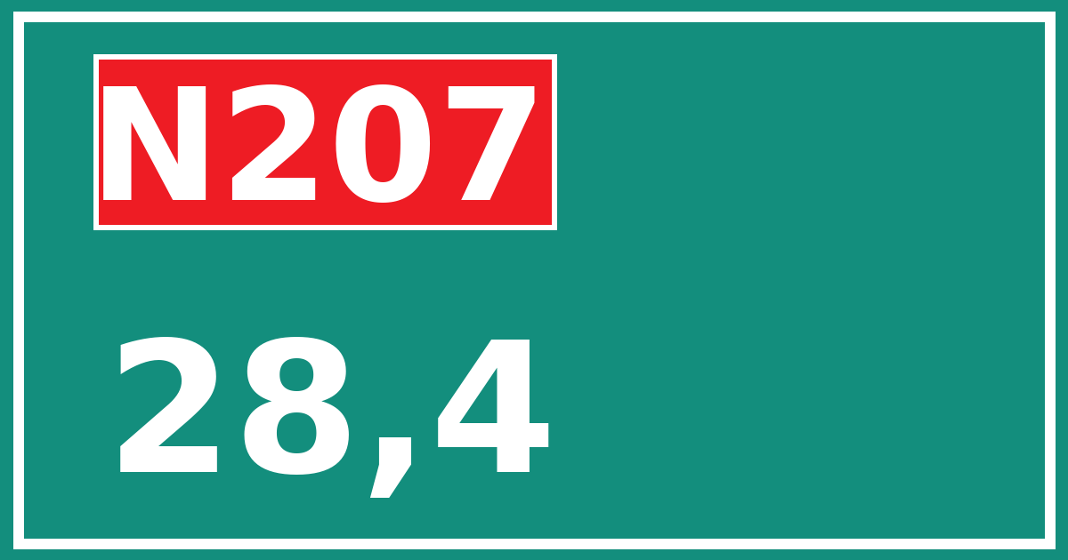 Hectometerbord N207 28,4