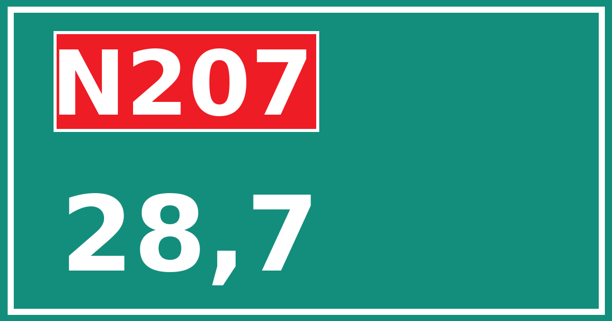 Hectometerbord N207 28,7