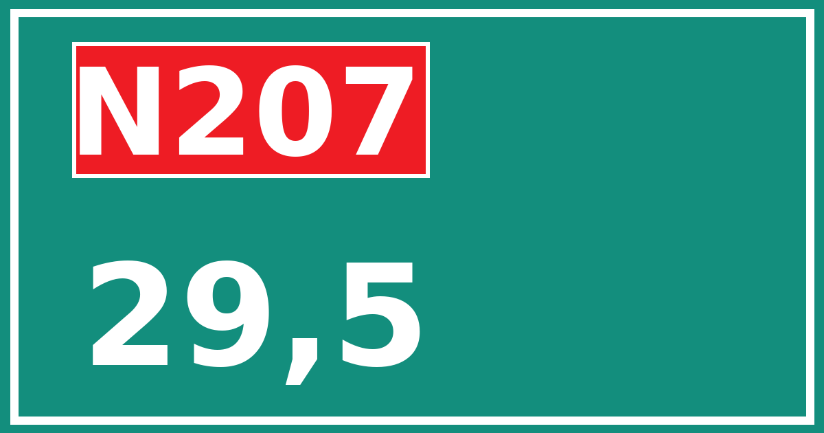 Hectometerbord N207 29,5