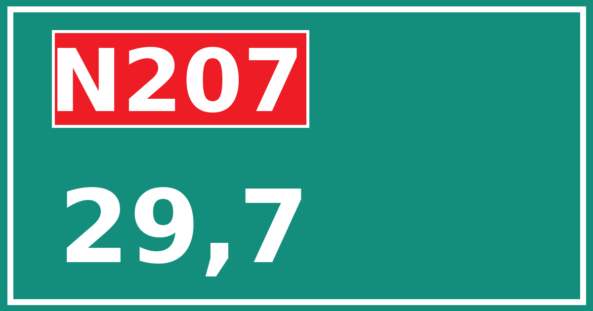 Hectometerbord N207 29,7