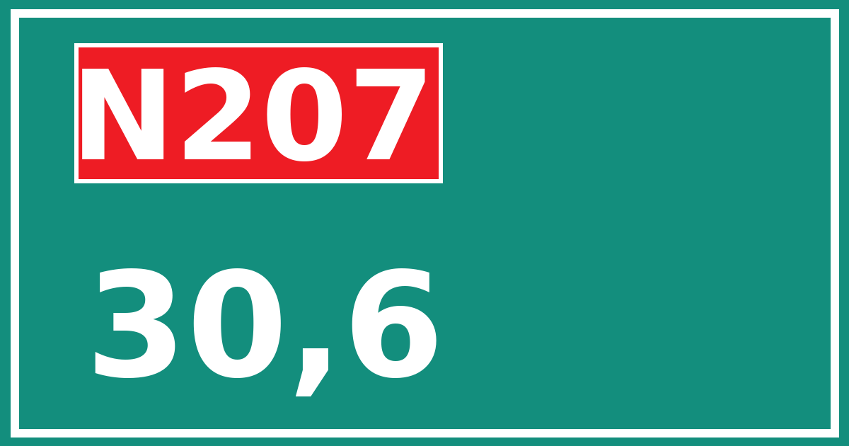 Hectometerbord N207 30,6