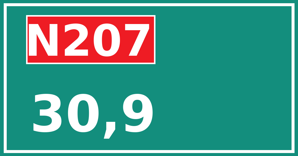 Hectometerbord N207 30,9