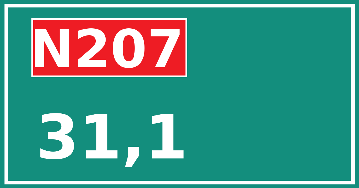 Hectometerbord N207 31,1