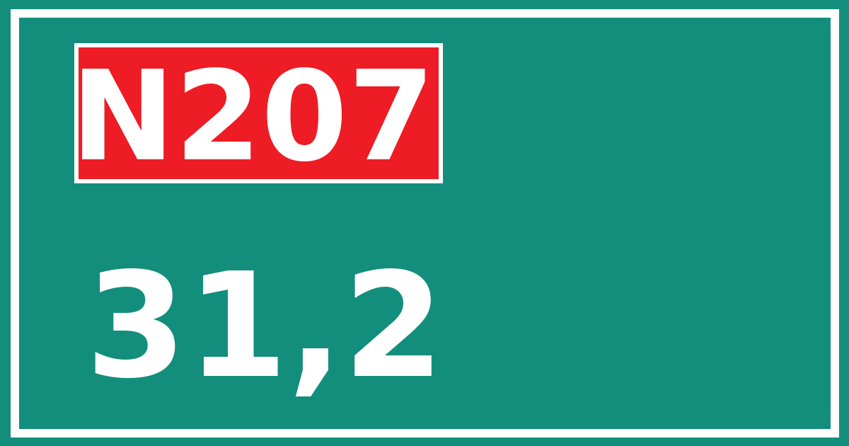 Hectometerbord N207 31,2