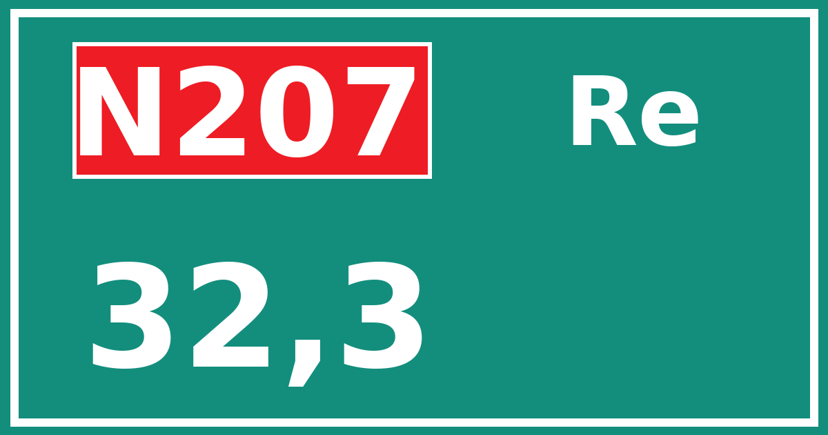 Hectometerbord N207 32,3 zijde Re
