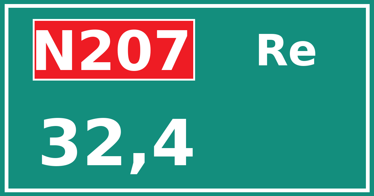 Hectometerbord N207 32,4 zijde Re