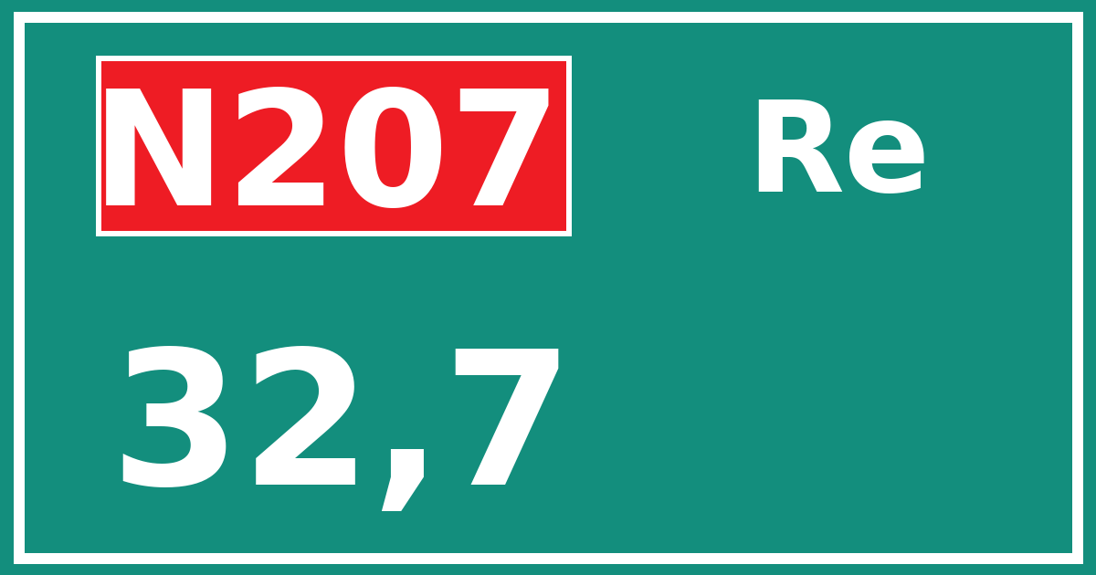 Hectometerbord N207 32,7 zijde Re