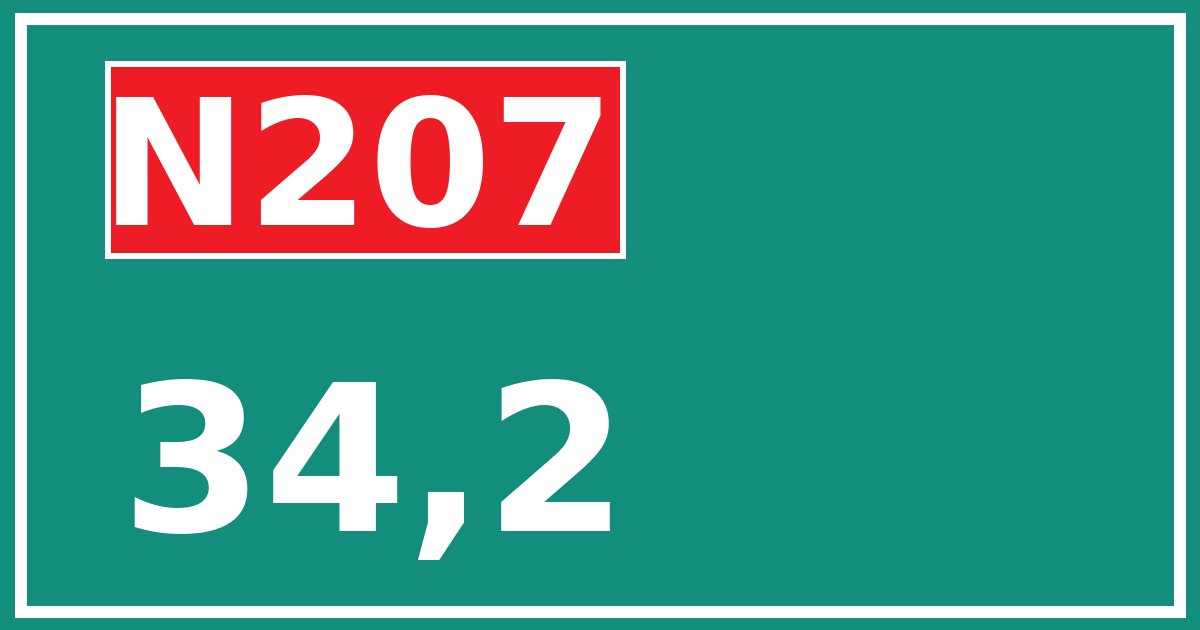 Hectometerbord N207 34,2
