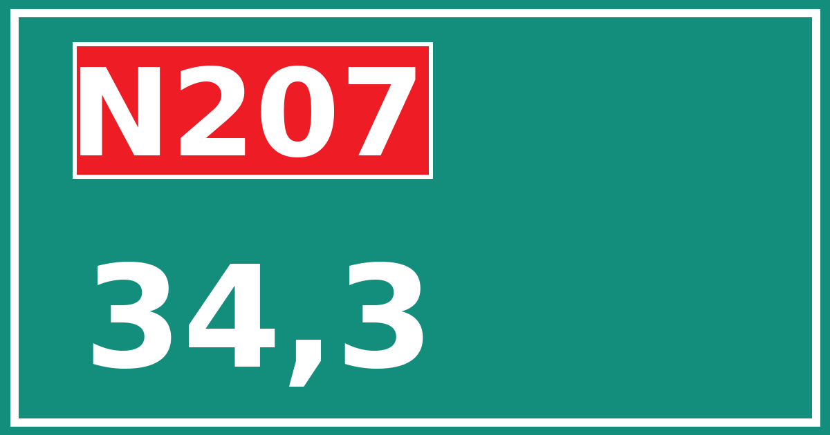 Hectometerbord N207 34,3