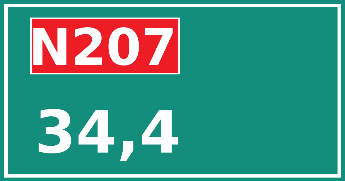 Hectometerbord N207 34,4