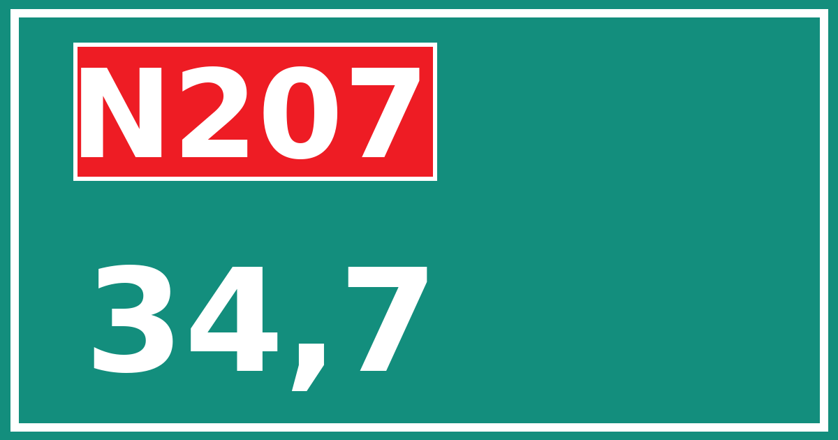 Hectometerbord N207 34,7