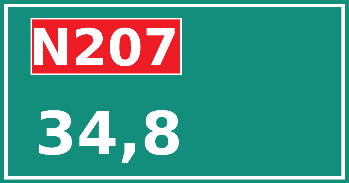 Hectometerbord N207 34,8
