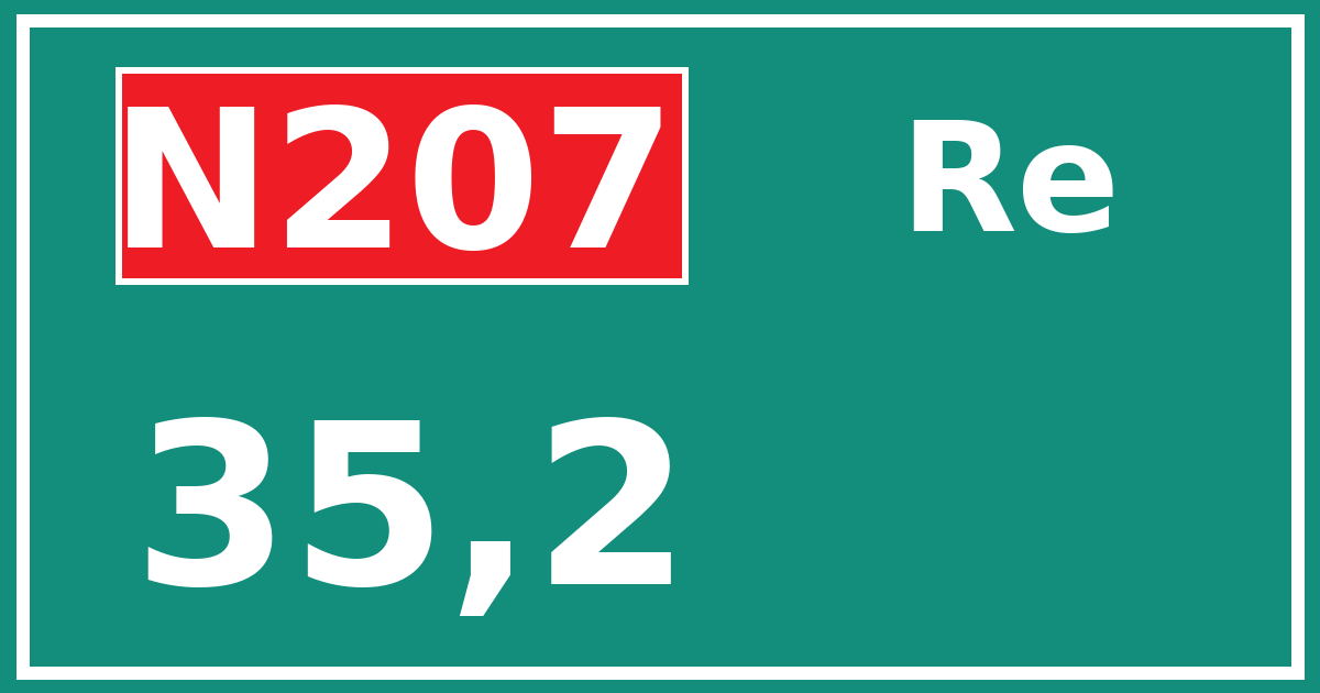 Hectometerbord N207 35,2 zijde Re