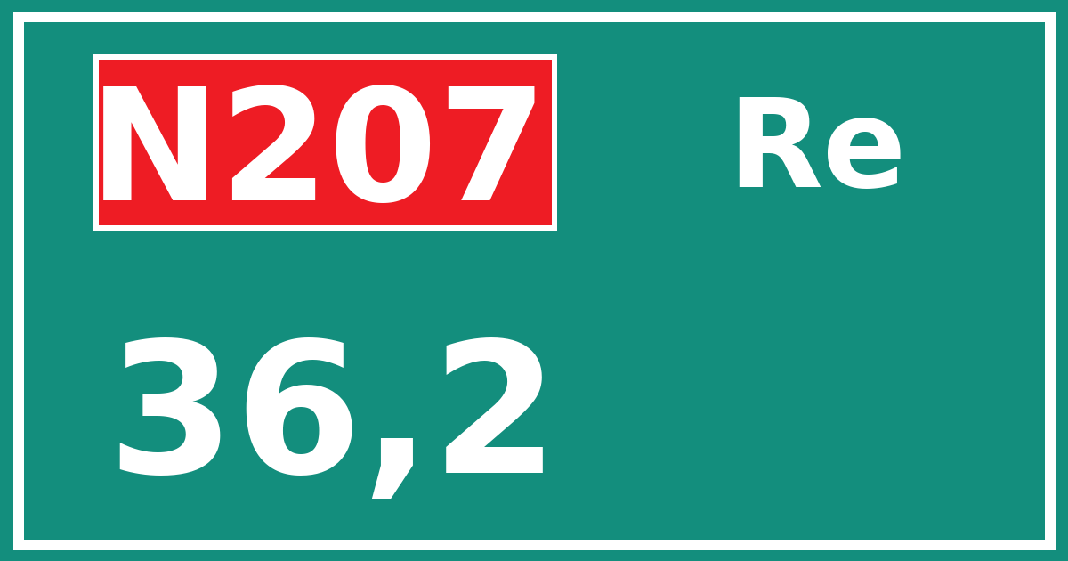 Hectometerbord N207 36,2 zijde Re