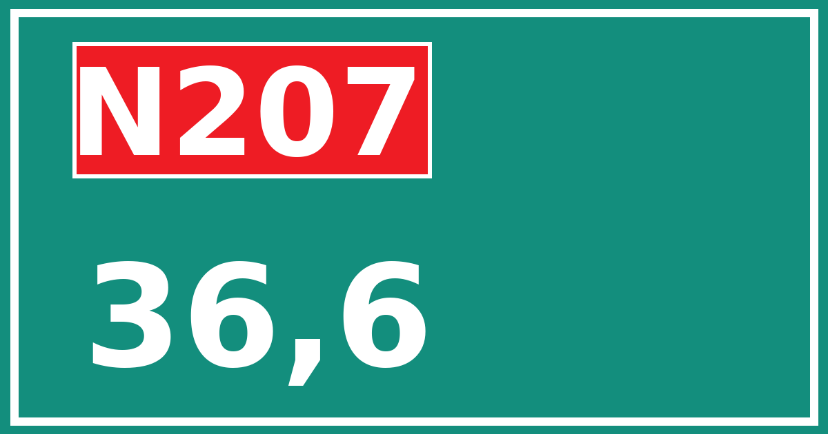 Hectometerbord N207 36,6