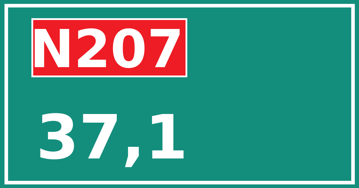 Hectometerbord N207 37,1