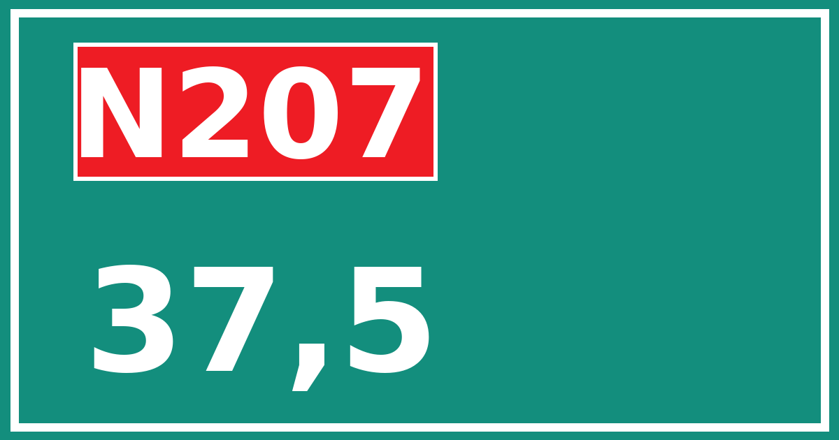Hectometerbord N207 37,5