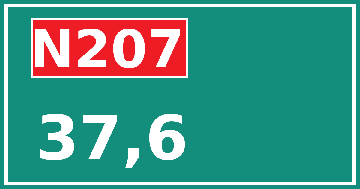 Hectometerbord N207 37,6