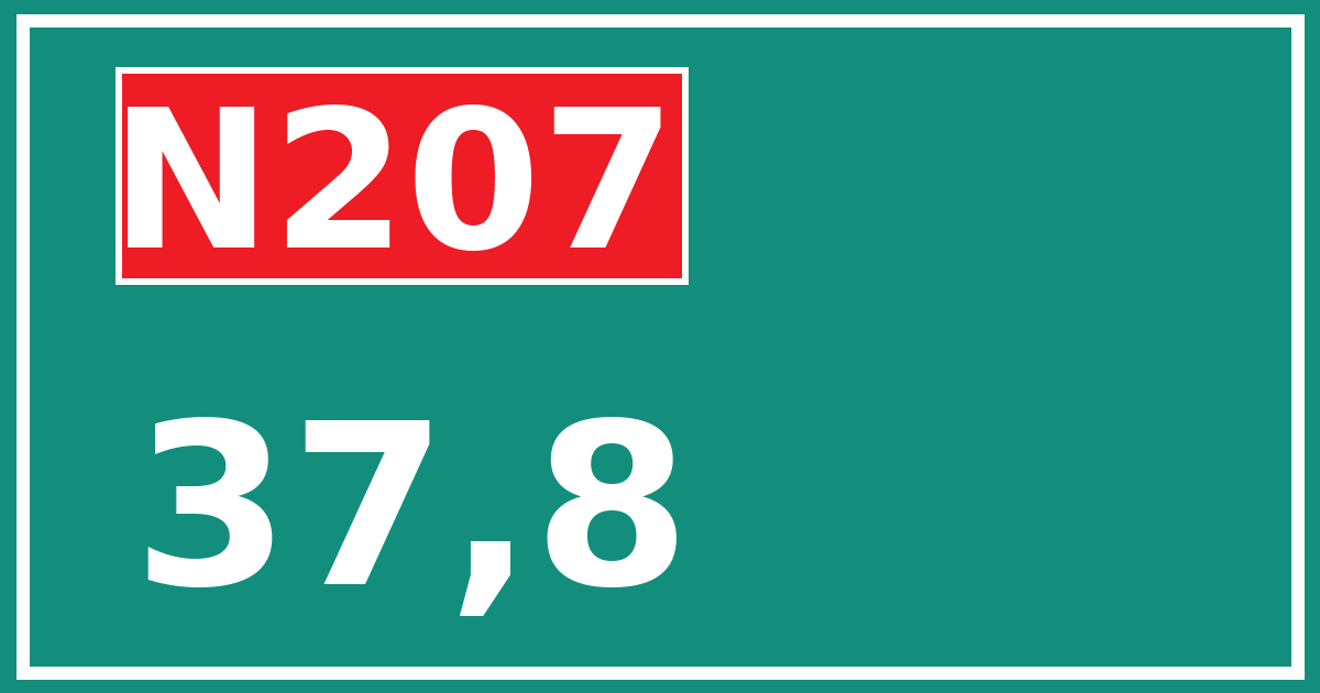 Hectometerbord N207 37,8
