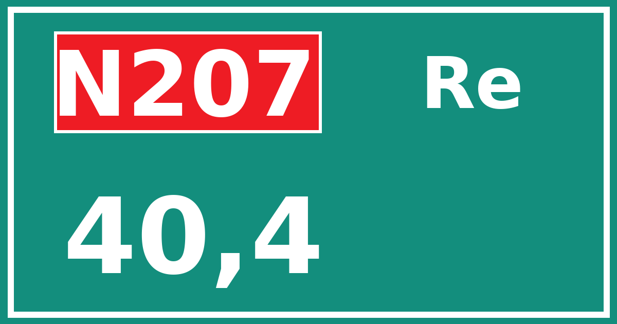 Hectometerbord N207 40,4 zijde Re