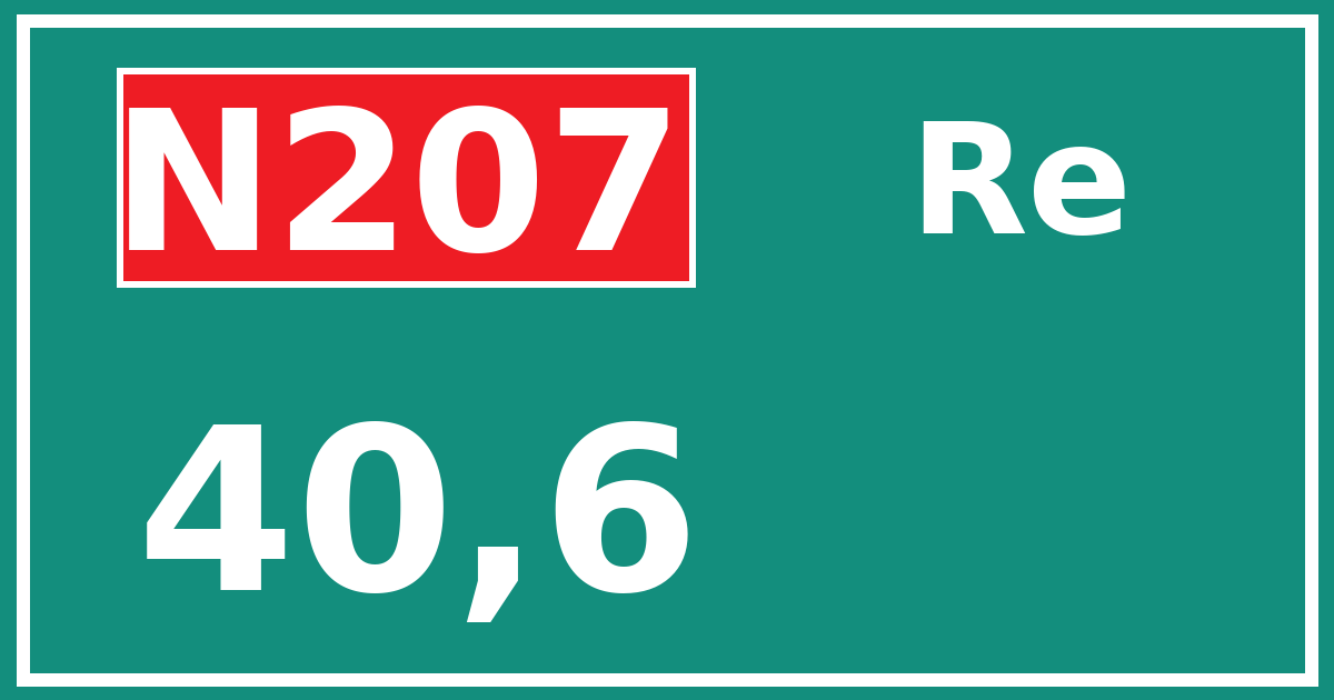 Hectometerbord N207 40,6 zijde Re