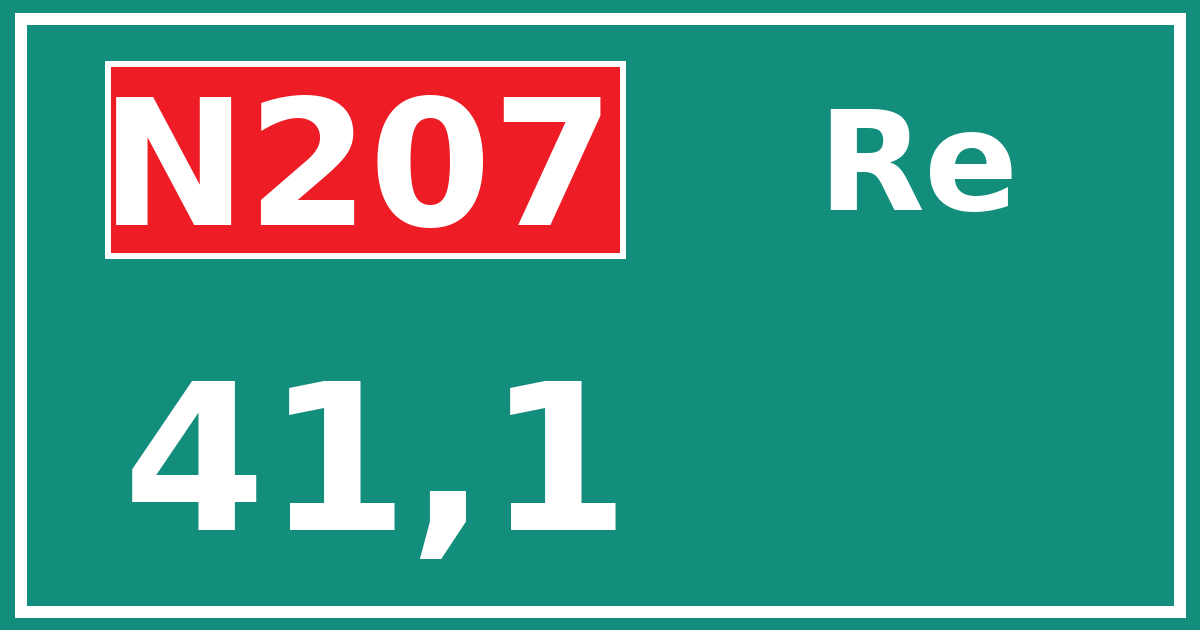 Hectometerbord N207 41,1 zijde Re