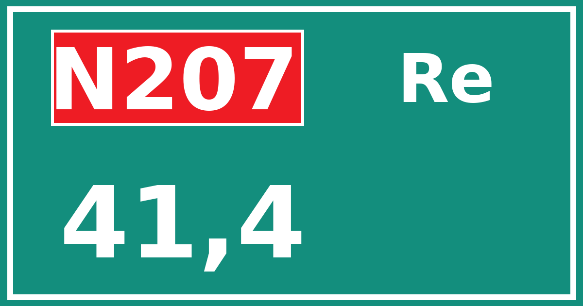 Hectometerbord N207 41,4 zijde Re