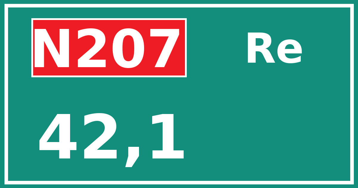Hectometerbord N207 42,1 zijde Re