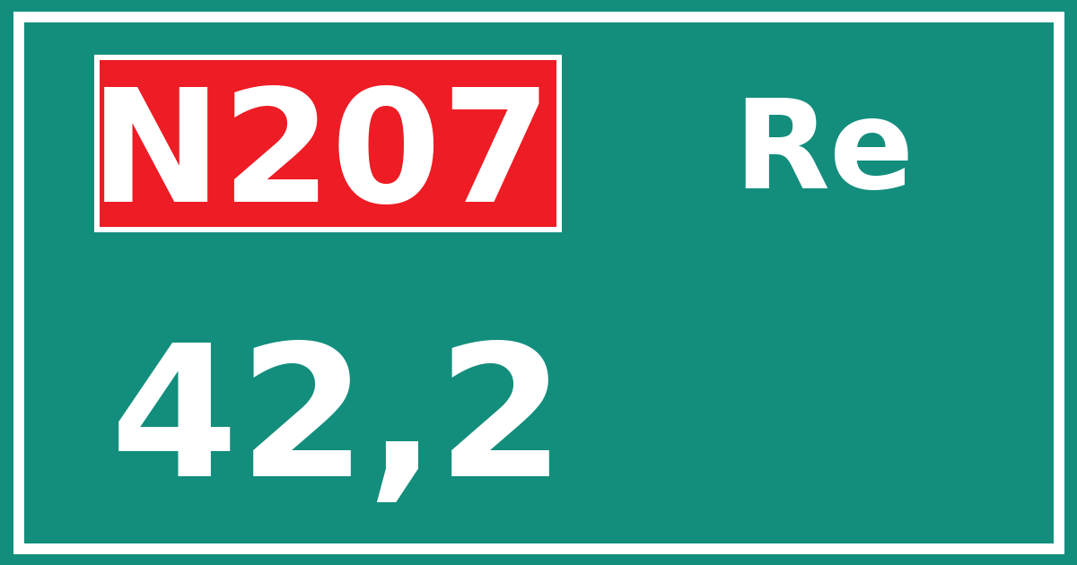 Hectometerbord N207 42,2 zijde Re