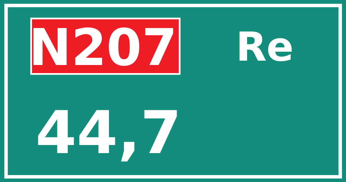 Hectometerbord N207 44,7 zijde Re